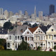 De berömda viktorianska husen i San Francisco.